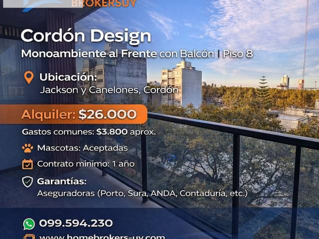 Alquiler en CORDÓN - Montevideo